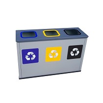 Papelera metlica de reciclaje mini