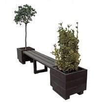 Banco con jardineras
