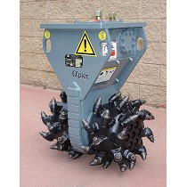 Cabezales rozadores de doble tambor en punta de retro