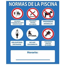 Carteles: normas de las piscina