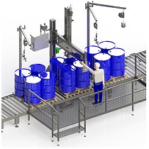 Lneas transportadoras para mquinas llenadoras de bidones, tambores, totes e IBC