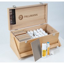 Cajas con tablas de muestras de colores