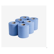 Rollo secamanos celulosa color azul