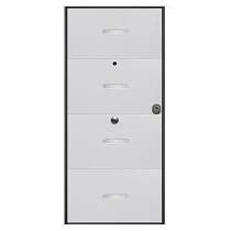 Puertas acorazadas para exterior con panel de fibra de vidrio resistente a ambientes exigentes