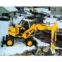 Excavadora sobre ruedas