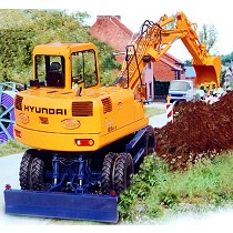 Excavadora sobre ruedas