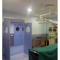 Puerta de servicios sanitaria