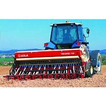 Sembradora mec�nica con tres l�neas de brazos