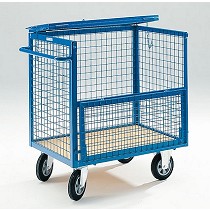 Carro de transporte con paredes de malla