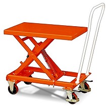 Mesa elevadora mvil con muelle