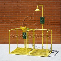 Duchas y lavaojos de emergencia