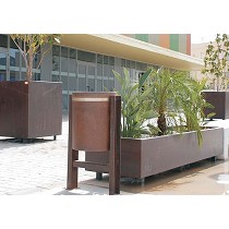 Papelera en acero corten