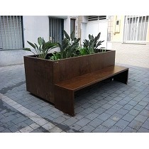 Banco - jardinera en acero corten