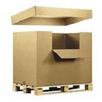 Cajas contenedor de cartn con faldn y tapa