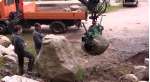 Pinza multifunción hidráulica con kit de mordazas intercambiables para piedras-rocas – acoplada grúa articulada para camión