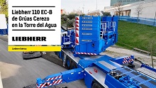 La grúa Liebherr 110 EC-B de Grúas Cerezo trabajará en la ampliación de la emblemática Torre del Agua de Zaragoza