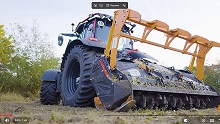 Trituradora forestal - Tmc Cancela TFK+ - con tractor Valtra