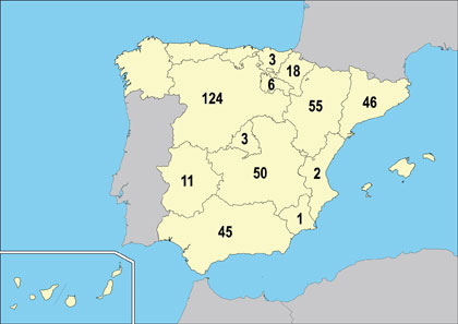 Grfico 2: Distribucin de inscripciones por CC AA de cosechadoras de cereal en la campaa 2013/14. Fuente: MAGRAMA