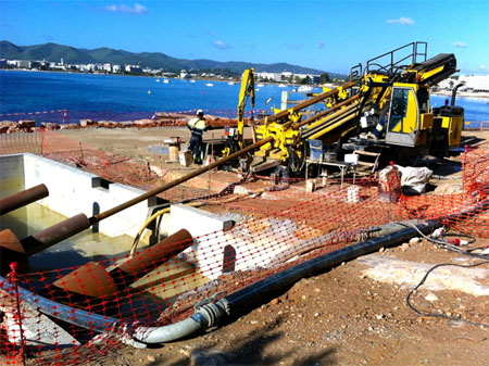 Trabajos de perforacin horizontal dirigida para la conexin elctrica entre las islas de Mallorca e Ibiza