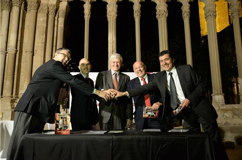 De izquierda a derecha: Pau Roca, Jordi Bort, Xavier Farr, Domingo Valiente y Toms Cusin en La Nit del Vins