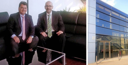 Christian Rohm, CEO de Duo Plast AG, y Manuel Garca-Romeu, director de la oficina de representacin espaola en Valencia...