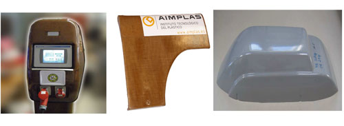 Piezas fabricadas con biocomposites en diferentes proyectos en los que ha participado Aimplas