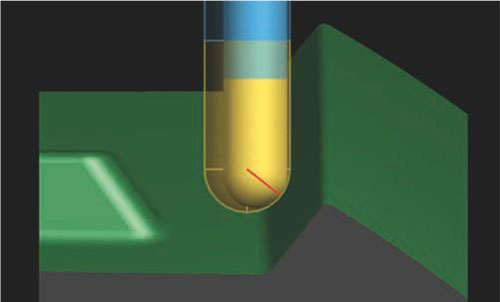 La correccin del radio 3D permite compensar el desgaste de la herramienta durante el mecanizado de superficies