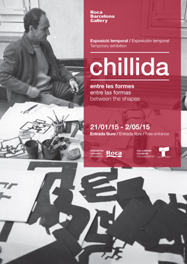 Pster de la exposicin de Chillida que acoge Roca Barcelona Gallery