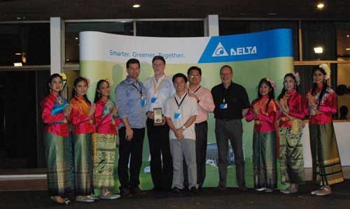 Imagen tomada durante la ceremonia de entrega del premio Top Partner in EMEA for Delta Industrial Power Supplies Sales 2014, celebrada en Tailandia...