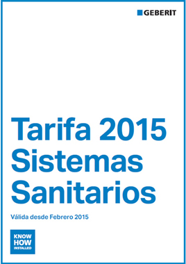 Cartel de las nuevas Tarifas de Geberit para el 2015