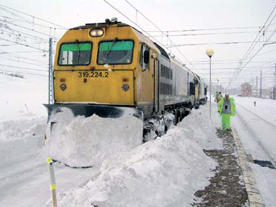 Locomotoras con quitanieves