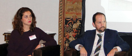 Gloria Gmez, de la empresa de alquiler Gmez Oviedo, y Jos Manuel Rubias, mximo responsable de Loxam en Espaa