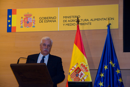 Javier Daz, presidente de Avebiom durante la jornada de presentacin oficial de los proyectos en la sede del Ministerio, el 3 de febrero de 2015...