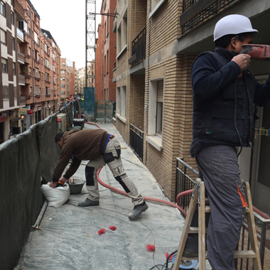 Obreros trabajando en Logroo