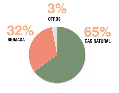 Sector papelero - uso de combustibles. Fuente: Aspapel