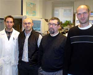 The research group, from left to right: Francisco Ivars, Pablo bottle, Jos M. Lpez Nieto, Benjamin Solsona