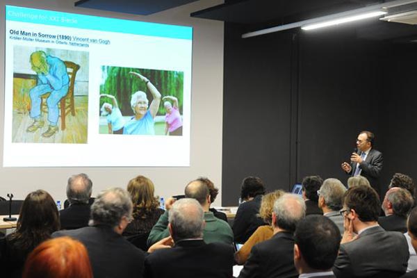 Josep Samitier, director interino del EIT Health Spain, durante su presentacin en el PCB