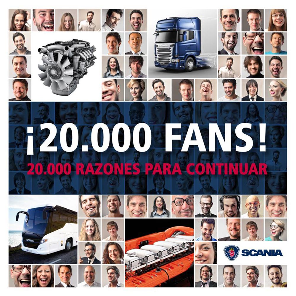 Scania Hispania ha alcanzado recientemente 20.000 fans en Facebook