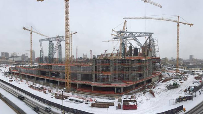 Obras de construccin del nuevo estadio de los Vikings de Minnesota