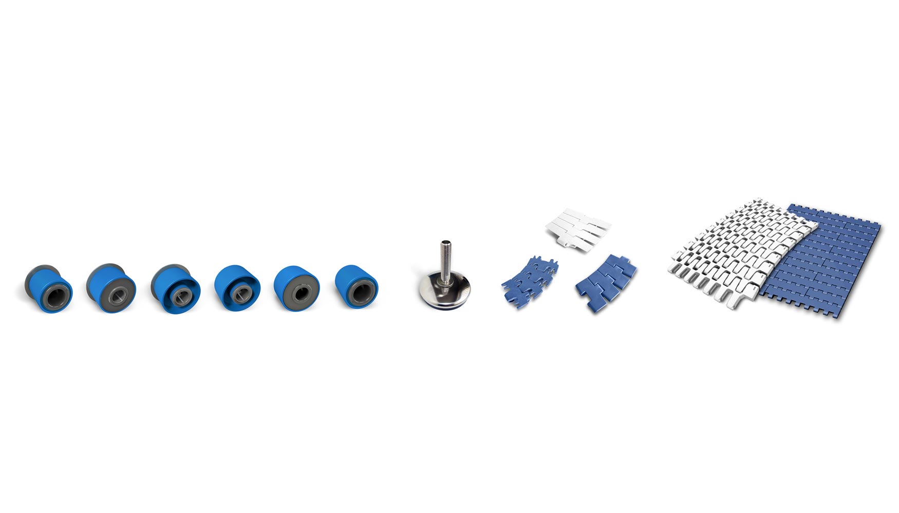 Rodillo azul, banda modular, detectores XD / MD, se pueden montar en lnea