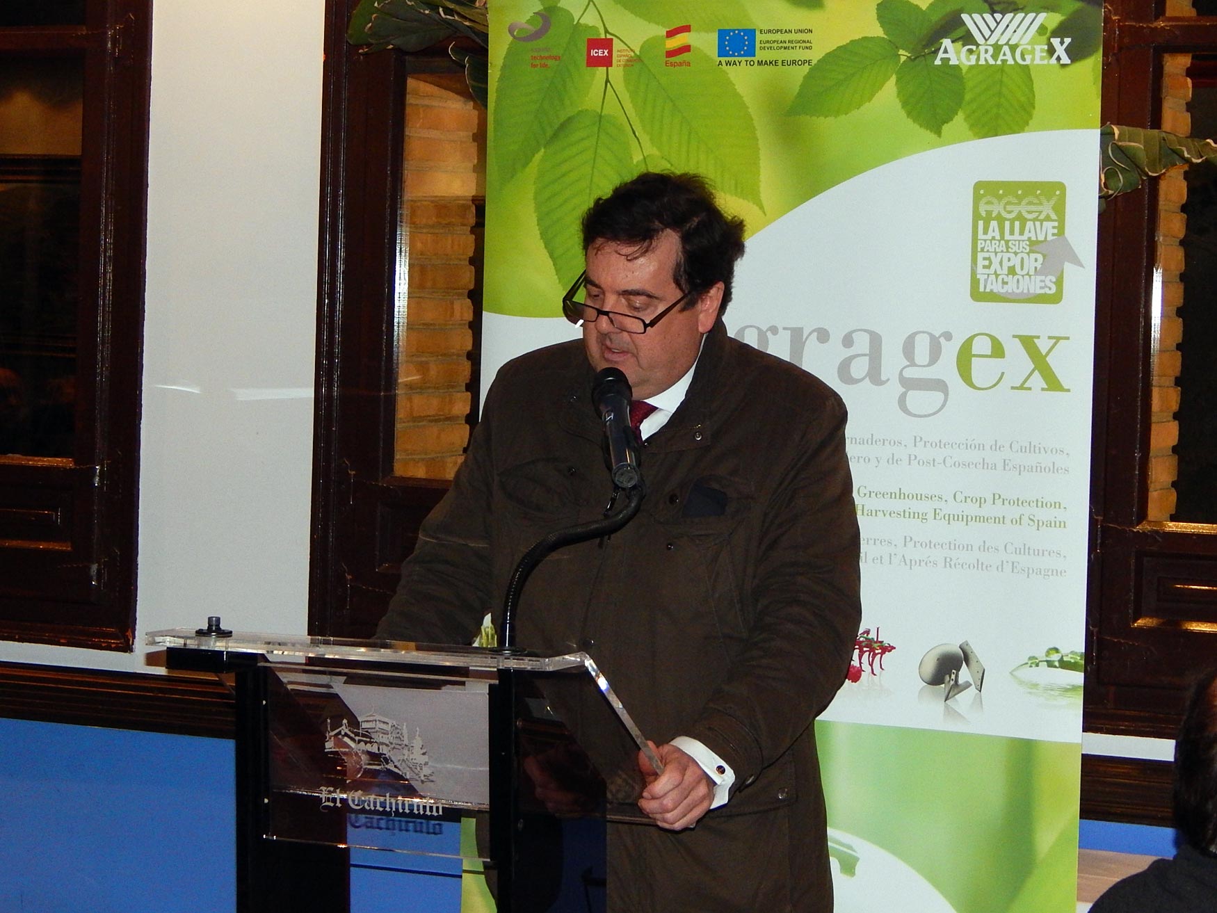 Jaime Hernani, director de Agragex, durante su intervencin en la clausura de las Misiones Comerciales