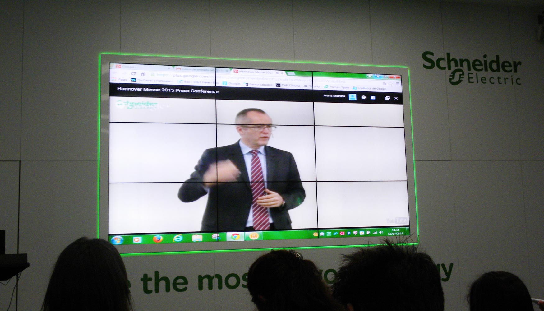 La jornada se cerr con una conexin en directo con la presentacin de Schneider Electric en la feria Hannover Messe...