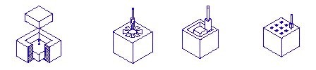 Fig. 4.- Movimiento del electrodo. Izquierda: segn el eje Z; Derecha: combinacin de los tres movimientos