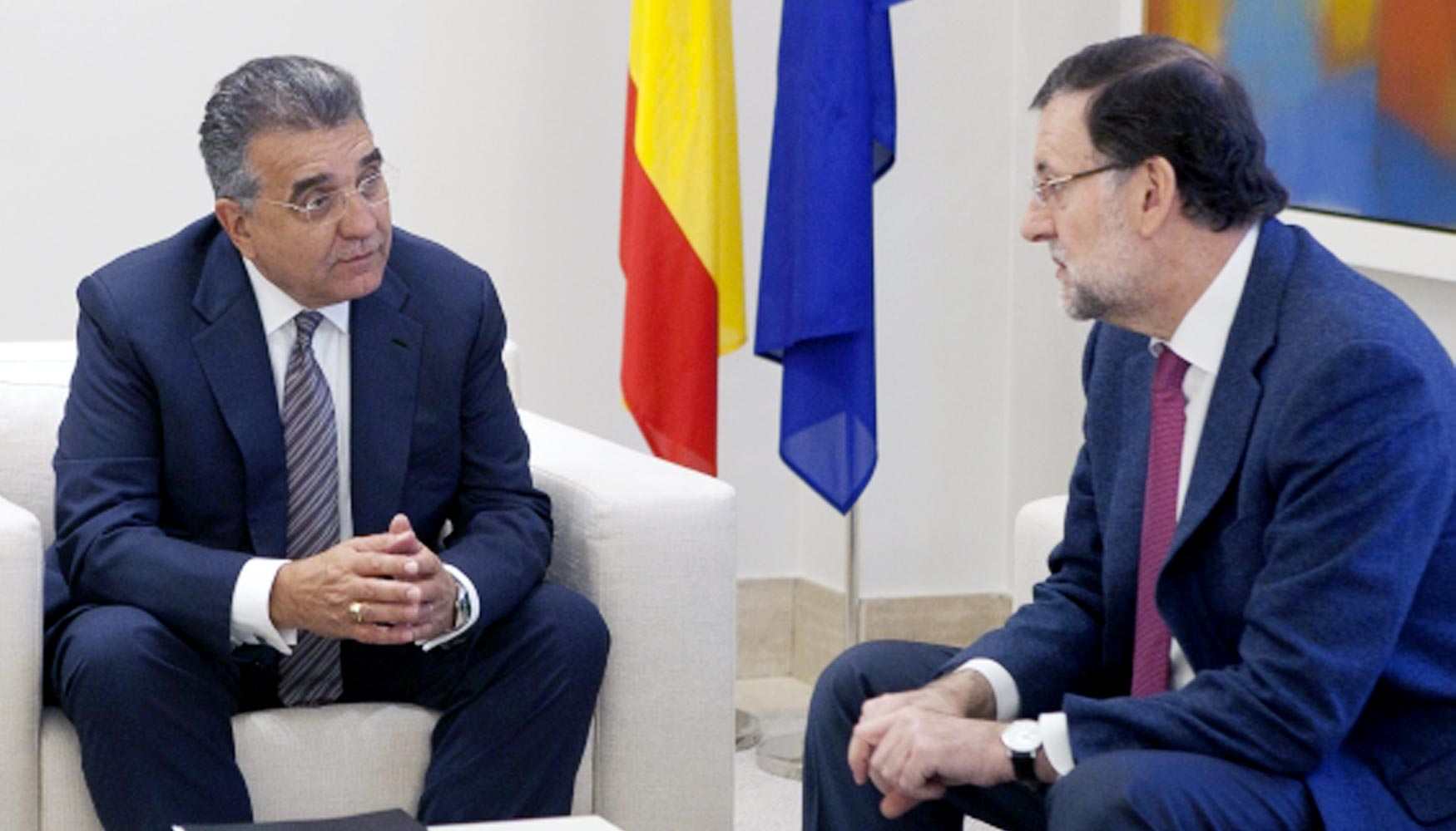 Francisco Javier Garca Sanz, vicepresidente mundial de Compras del Grupo Volkswagen, junto al presidente del Gobierno, Mariano Rajoy...