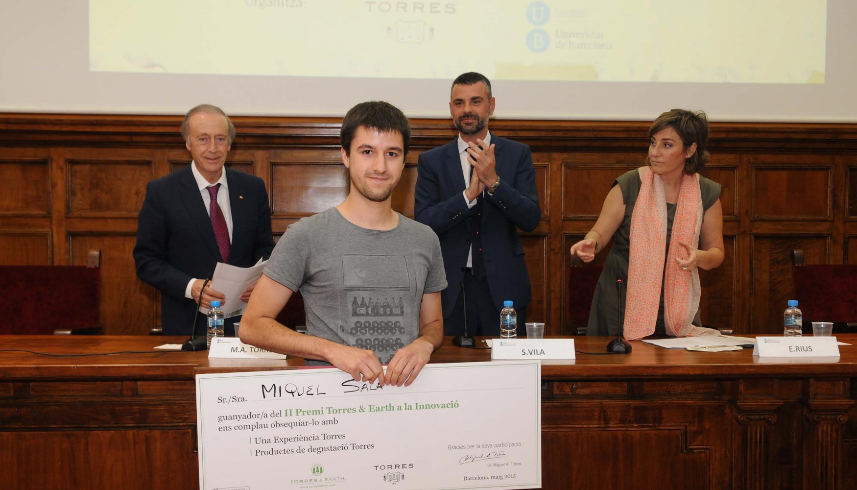 Miquel Sala, ganador del 'II Premio Torres & Earth a la Innovacin Medioambiental