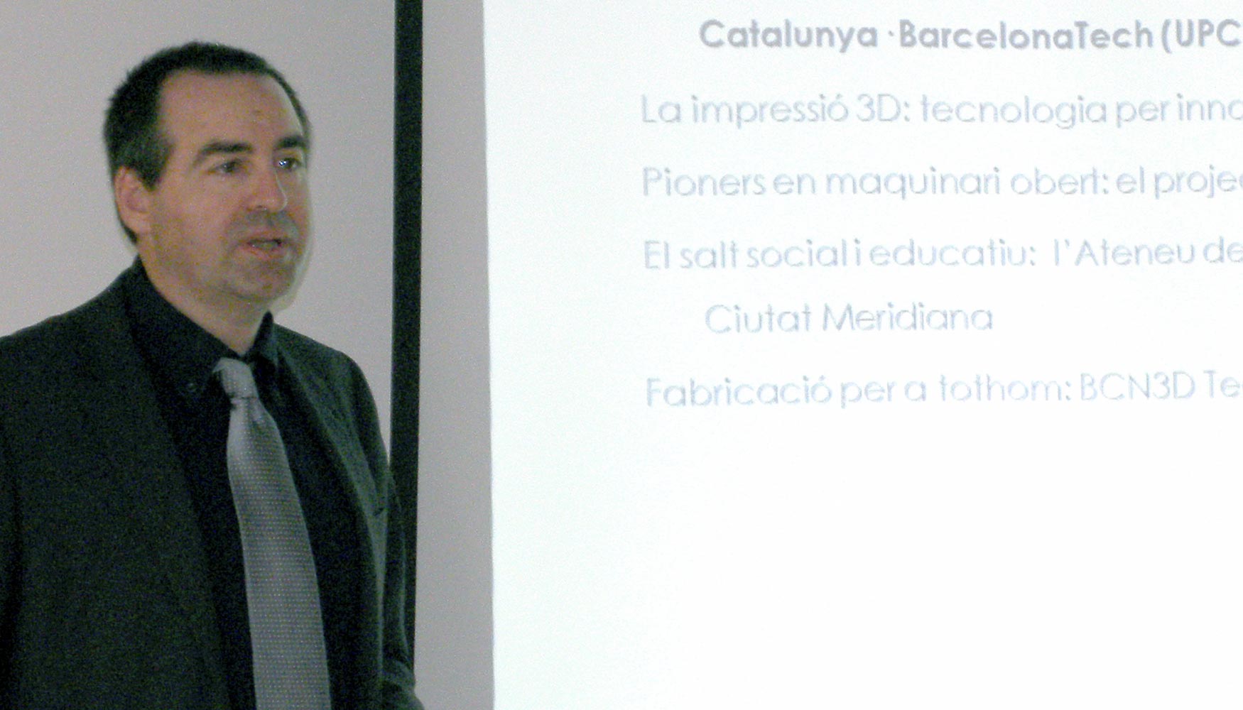 Felip Fenollosa, director de Fundaci CIM-UPC, expuso los objetivos de la nueva divisin BCN3D Technologies