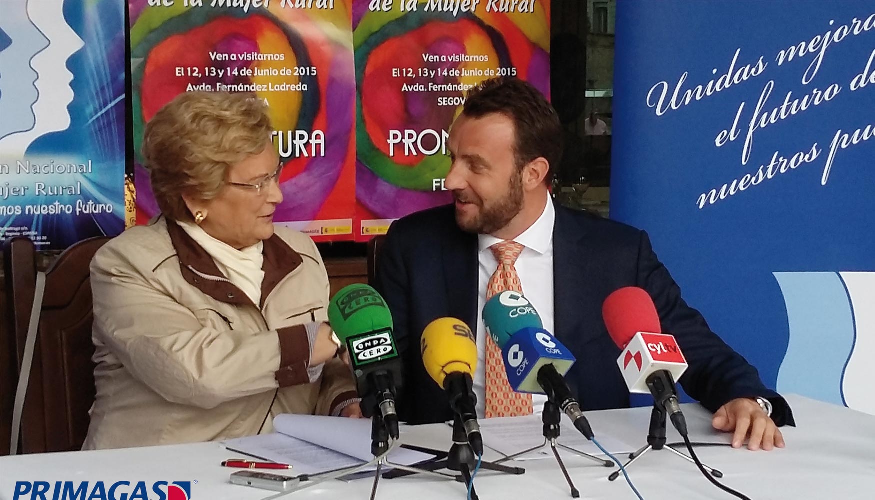 Juana Borrego, presidenta de Femur, y Joost Korver, director general de Primagas Energa