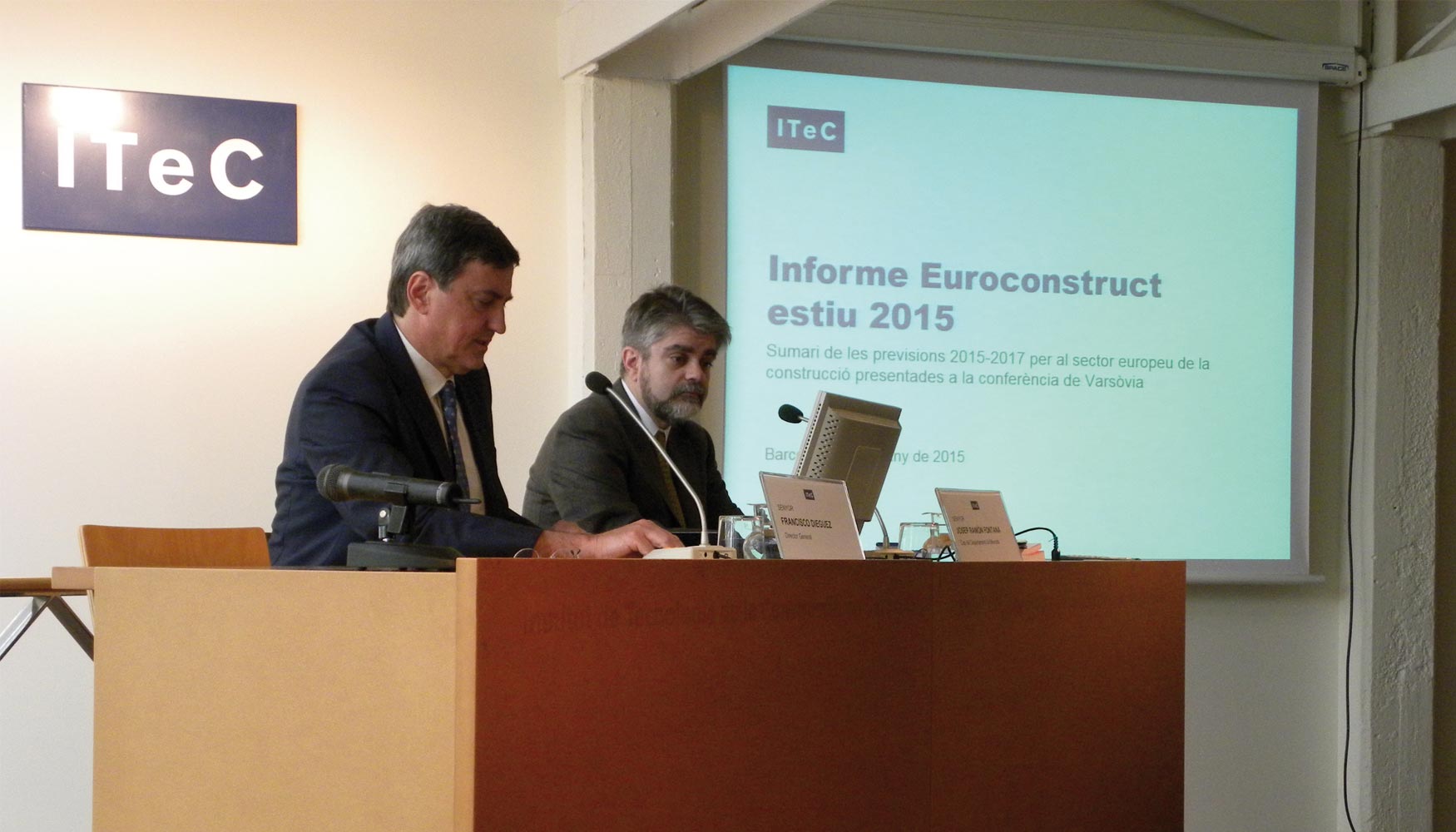 Francisco Diguez, director general del ITeC, y Josep R. Fontana, jefe del Departamento de Mercados del ITeC