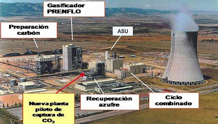 Figura 2. Vista general de la central de Elcogas y de la planta piloto de captura de CO2