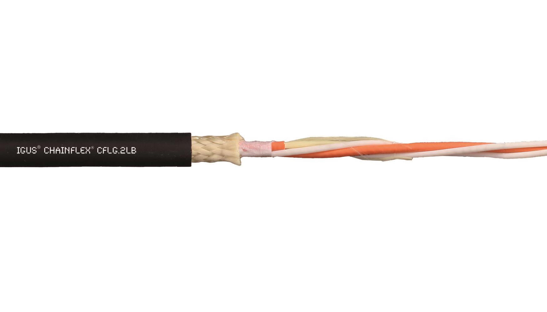 Chainflex CFLG.LB.PUR es un cable de fibra ptica especialmente desarrollado para las aplicaciones martimas u offshore en movimiento continuo...